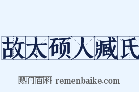 故太硕人臧氏是什么意思的图片